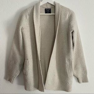 Abercrombie & Fitch AF Cream Open Front Cozy Sweater Cardigan size XS